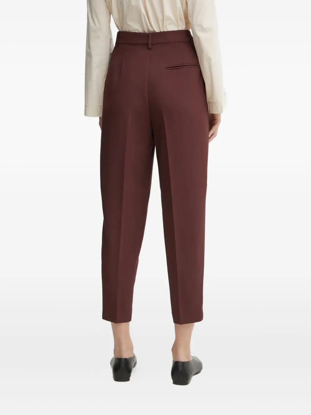 Bruuns Bazaar Cropped broek met geplooide voorkant - Bruin