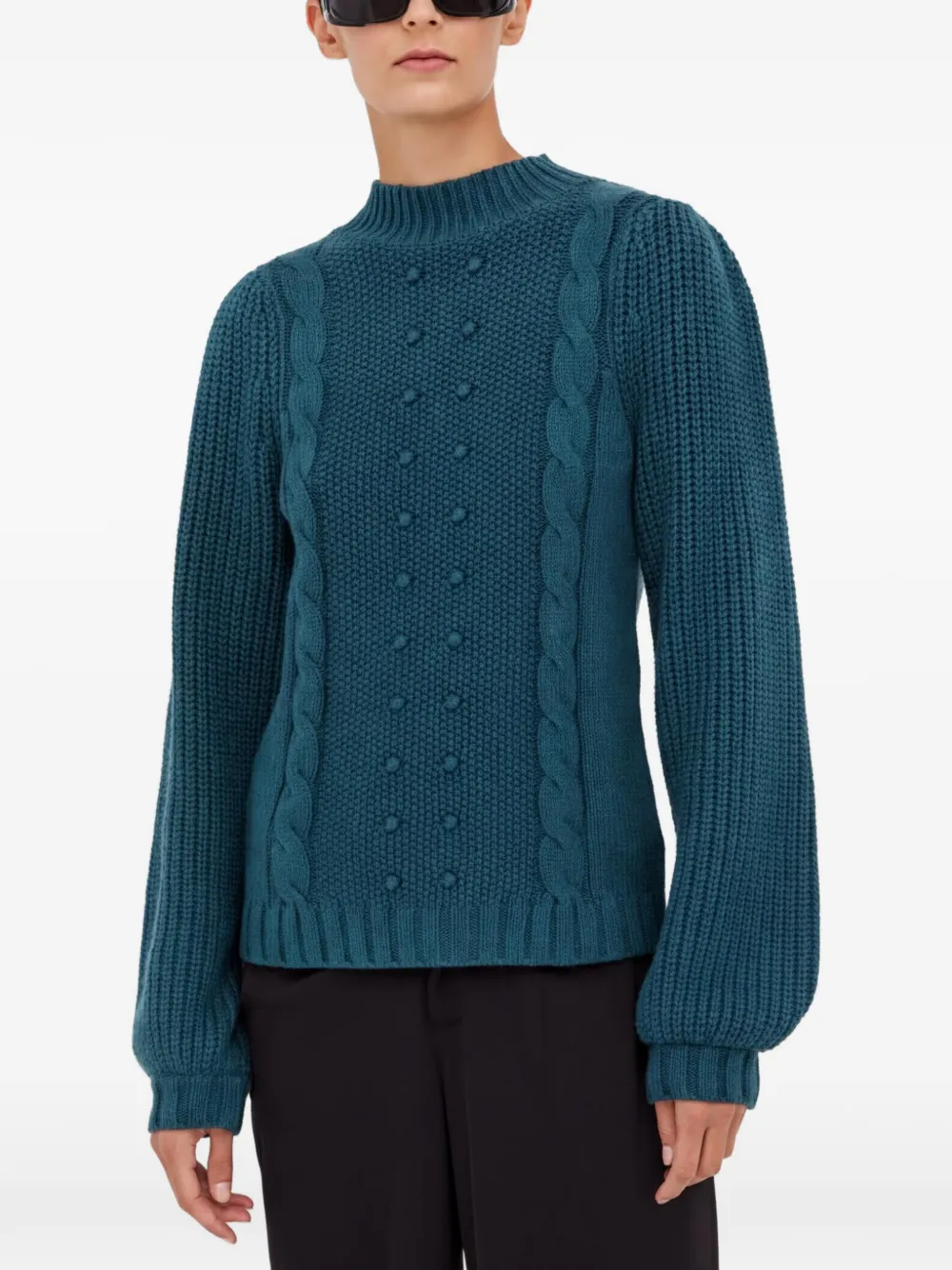 Bruuns Bazaar Maglione con lavorazione intrecciata - Verde