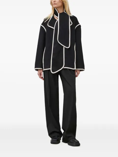 Bruuns Bazaar contrast-piping wool-blend jacket