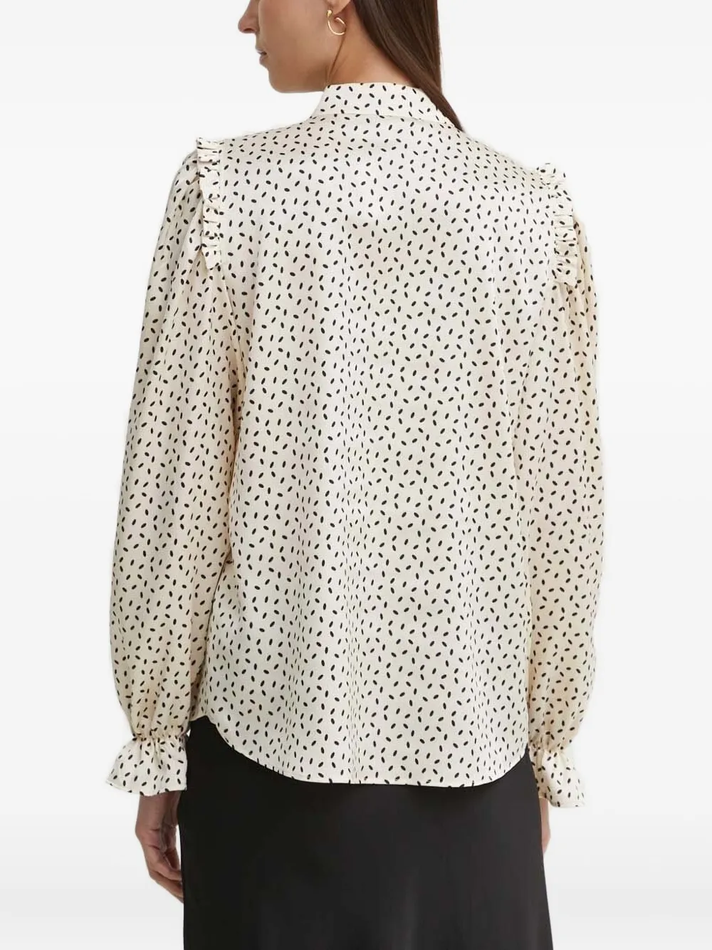 Bruuns Bazaar Blouse met ruches en print - Wit