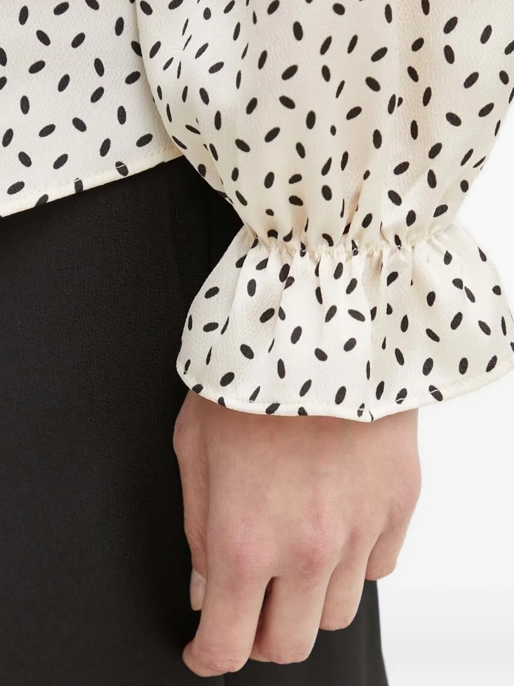 Bruuns Bazaar Ruffled Print Blouse In White