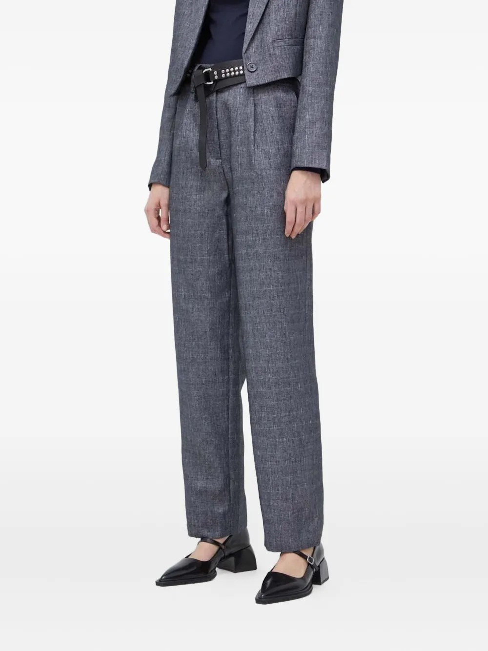 Bruuns Bazaar Pleated-front Straight Trousers In Black