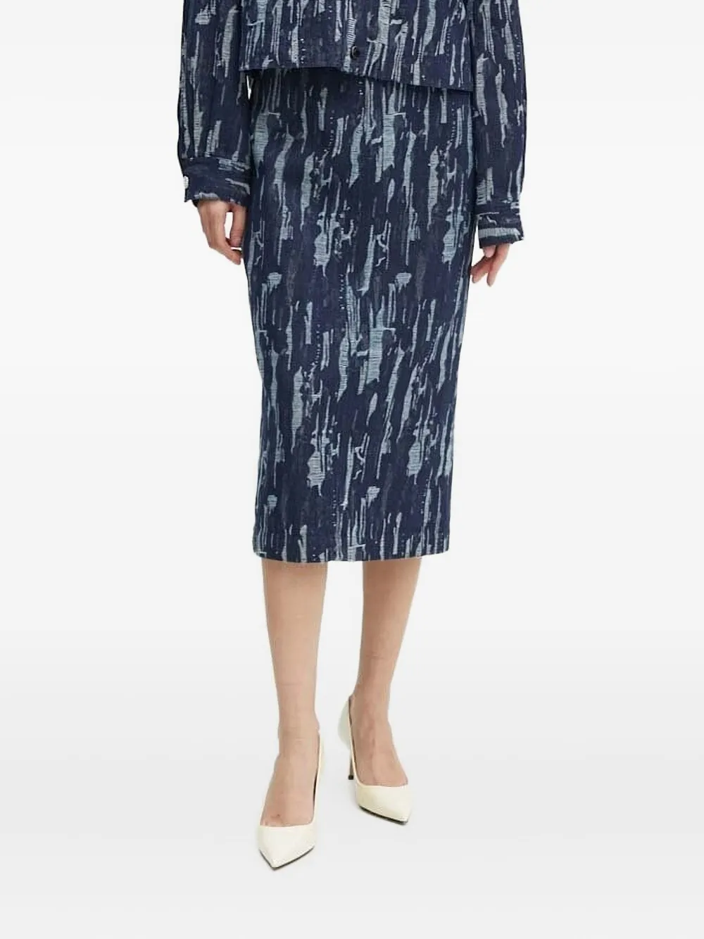 Bruuns Bazaar Abstract-print Skirt In Blue