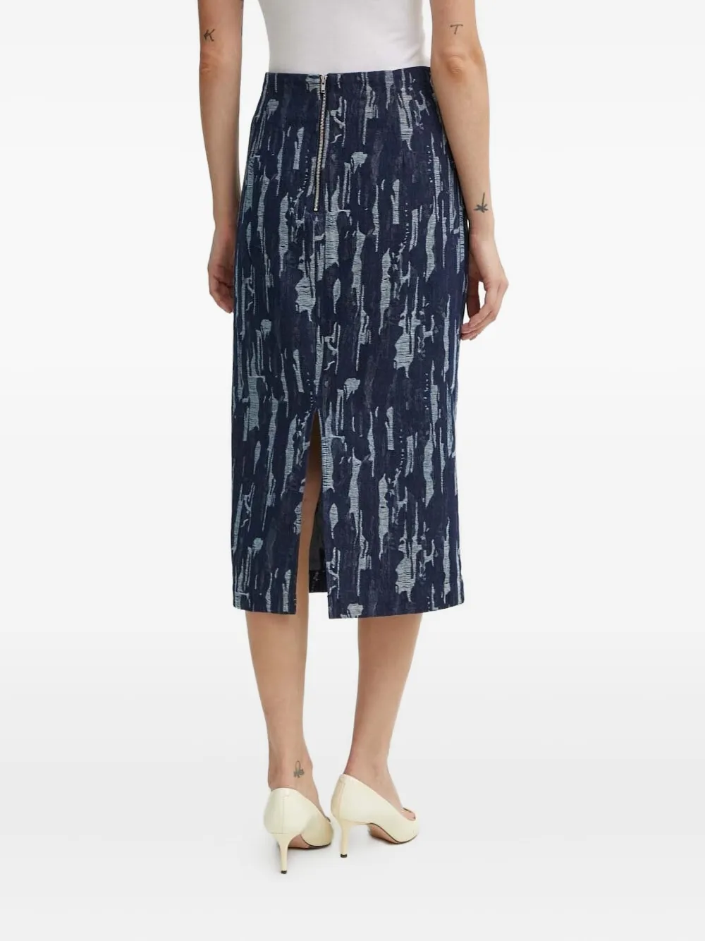 Bruuns Bazaar IxoraBBTanella abstract-print skirt - Blauw