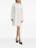 Bruuns Bazaar fringe-trimmed collared mini dress - White