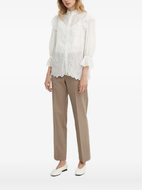 Bruuns Bazaar Cyperus BB Caro ruffled embroidered top