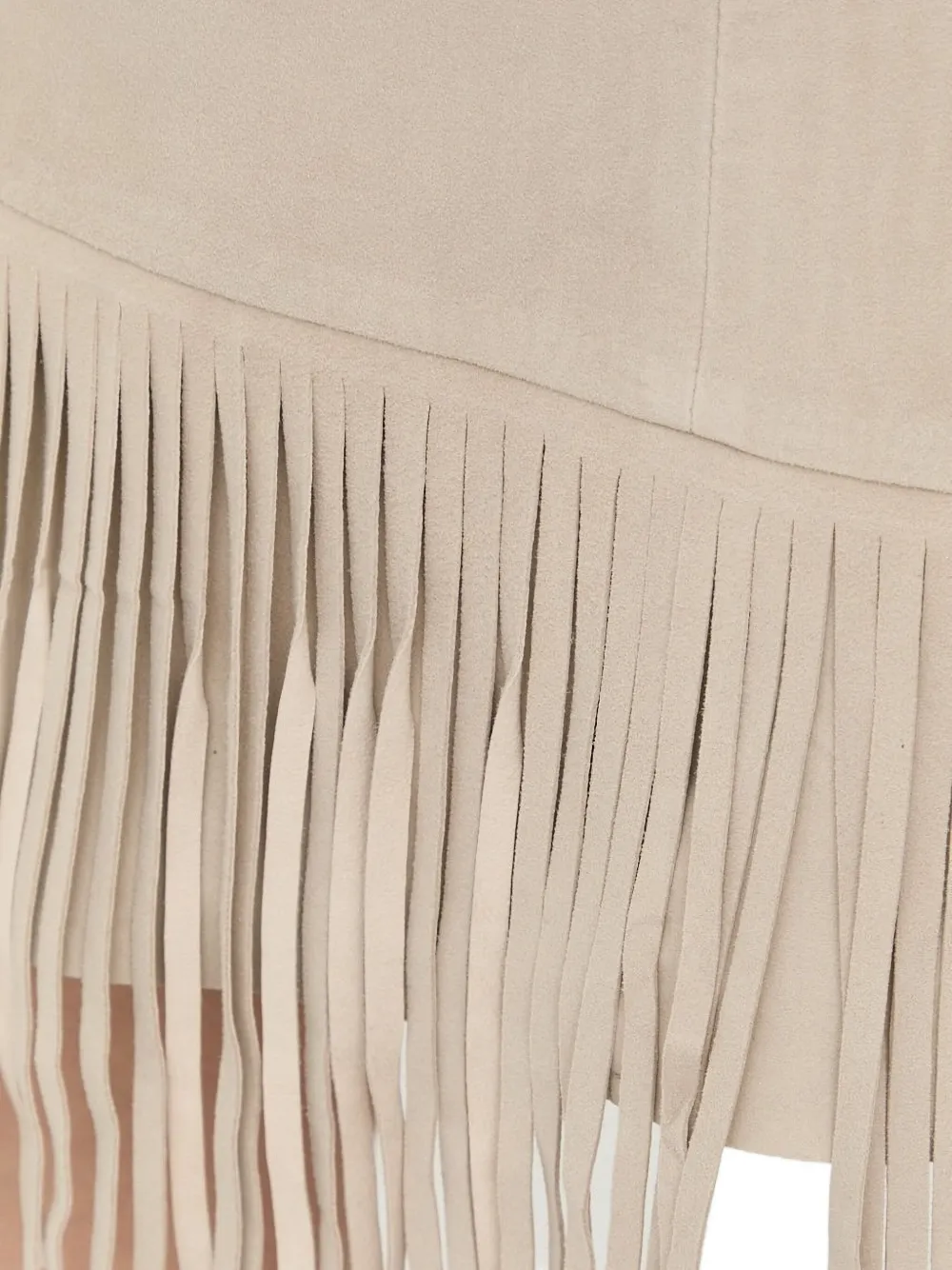Bruuns Bazaar Fringe Suede Skirt In Neutral