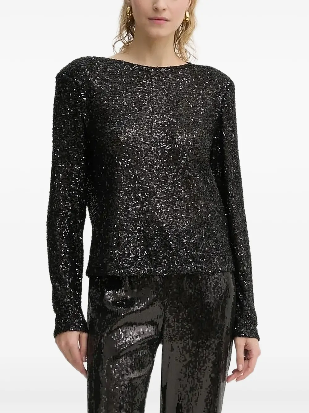 Bruuns Bazaar embellished long-sleeve blouse | Black | Image 1