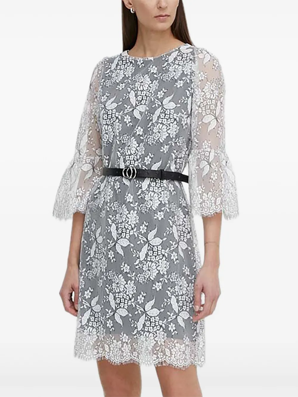 Bruuns Bazaar TuberosaBBMajah  floral-lace bell-sleeve mini dress | White | Image 1