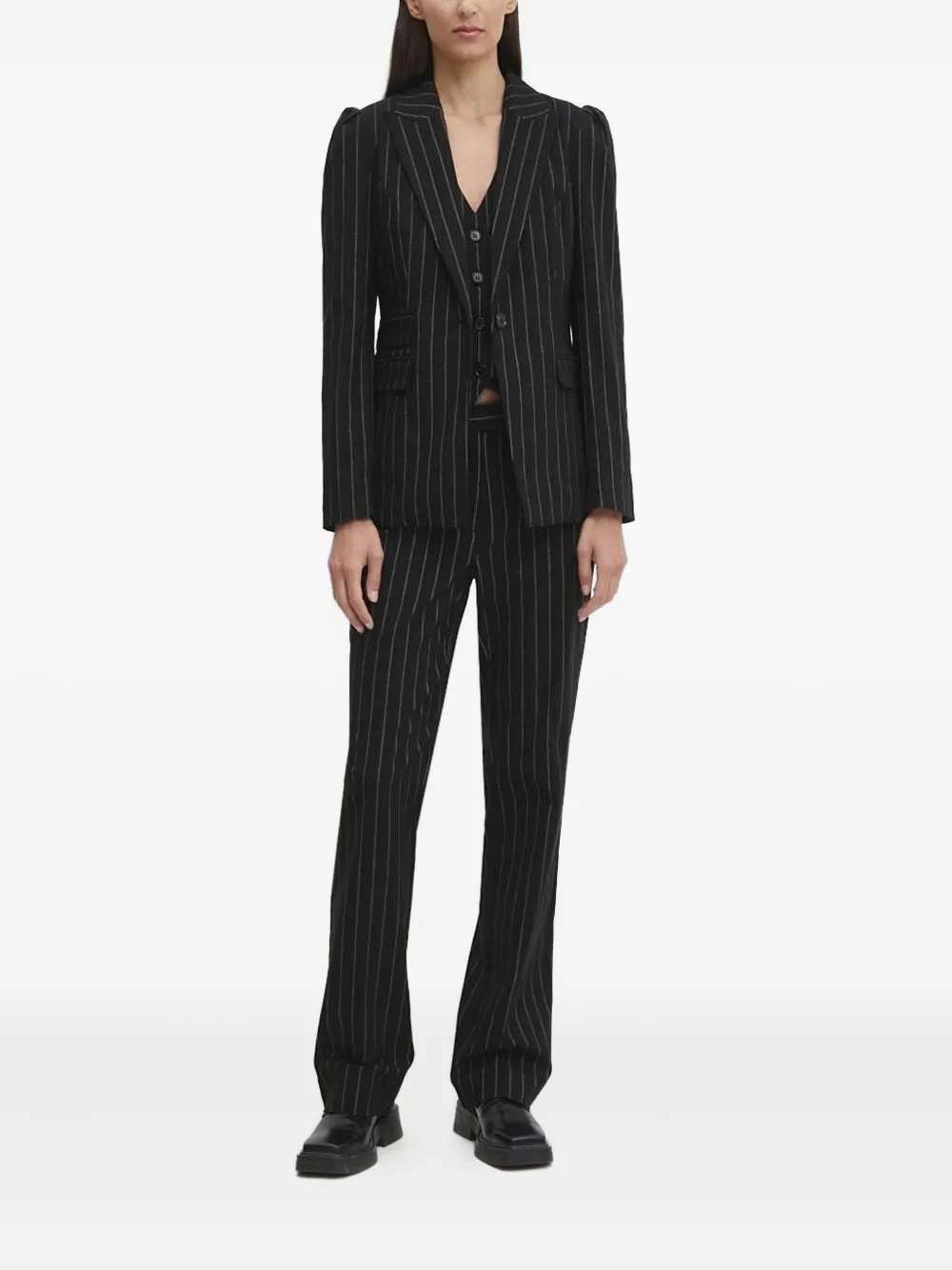 Bruuns Bazaar pinstripe buttoned vest | Waistcoats & Gilets | Image 2