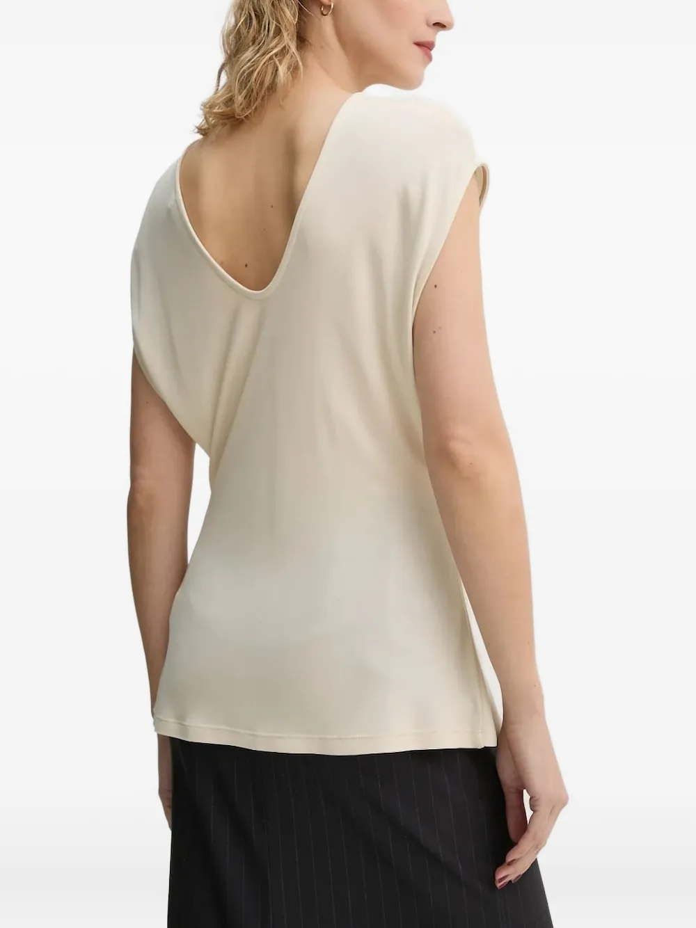 Bruuns Bazaar Keyhole-neckline Sleeveless Top In White