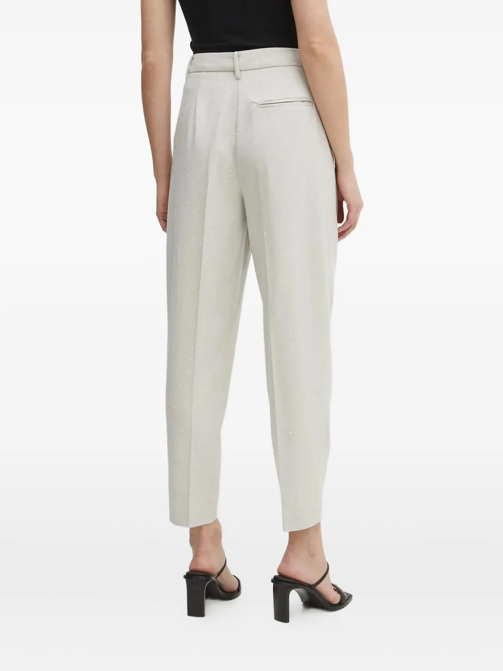 Bruuns Bazaar pleated embellished tailored trousers - Beige