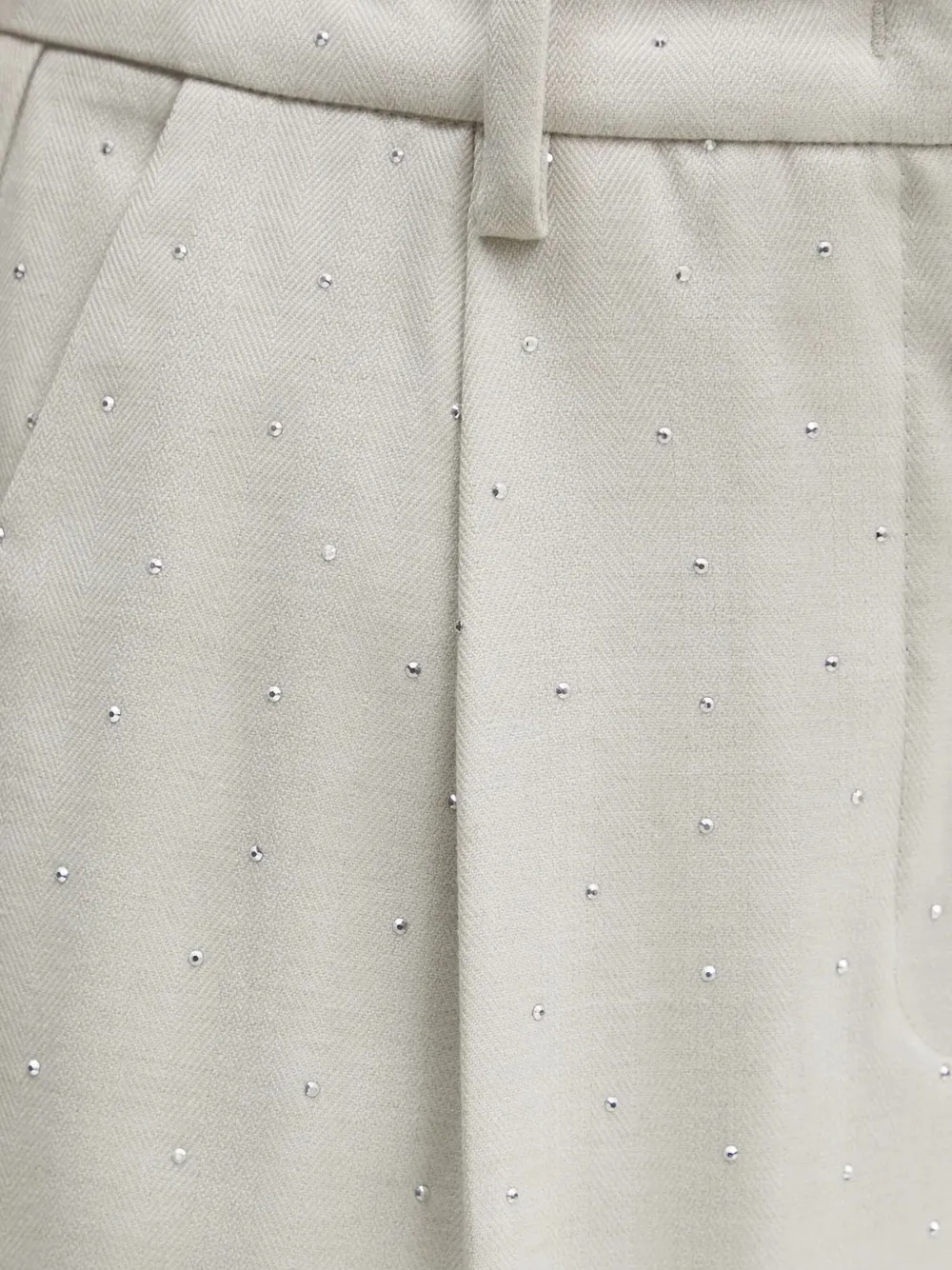Bruuns Bazaar Pleated Embellished Tailored Trousers In White
