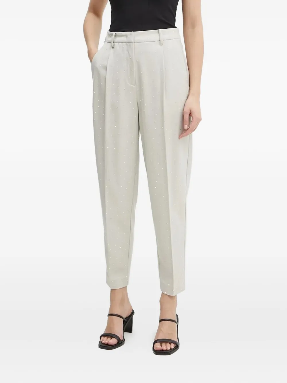 Bruuns Bazaar pleated embellished tailored trousers | Neutrals | Image 1