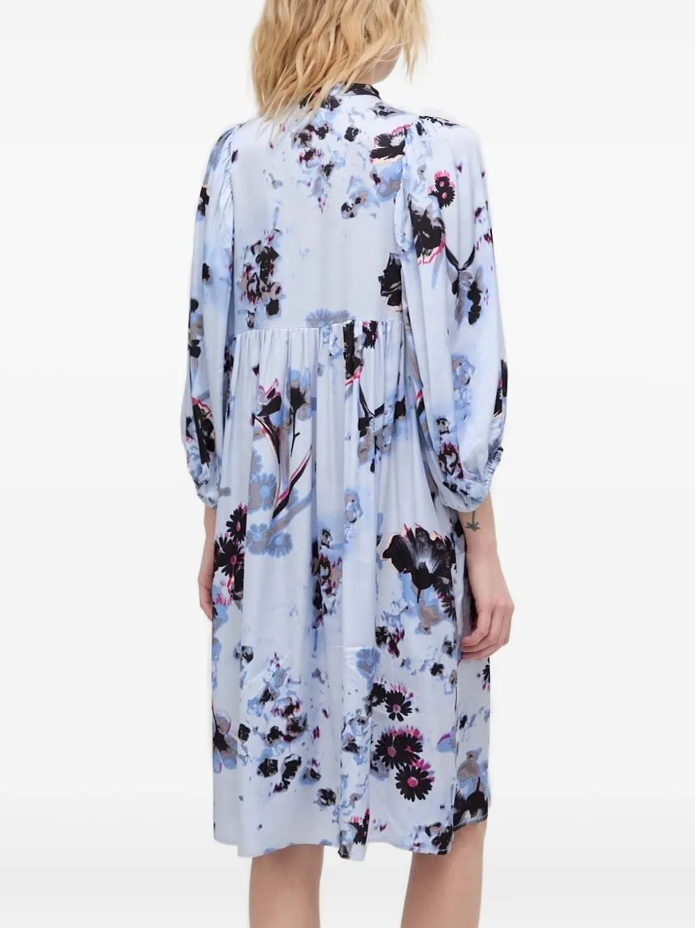 Bruuns Bazaar Midi-jurk met bloemenprint - Blauw