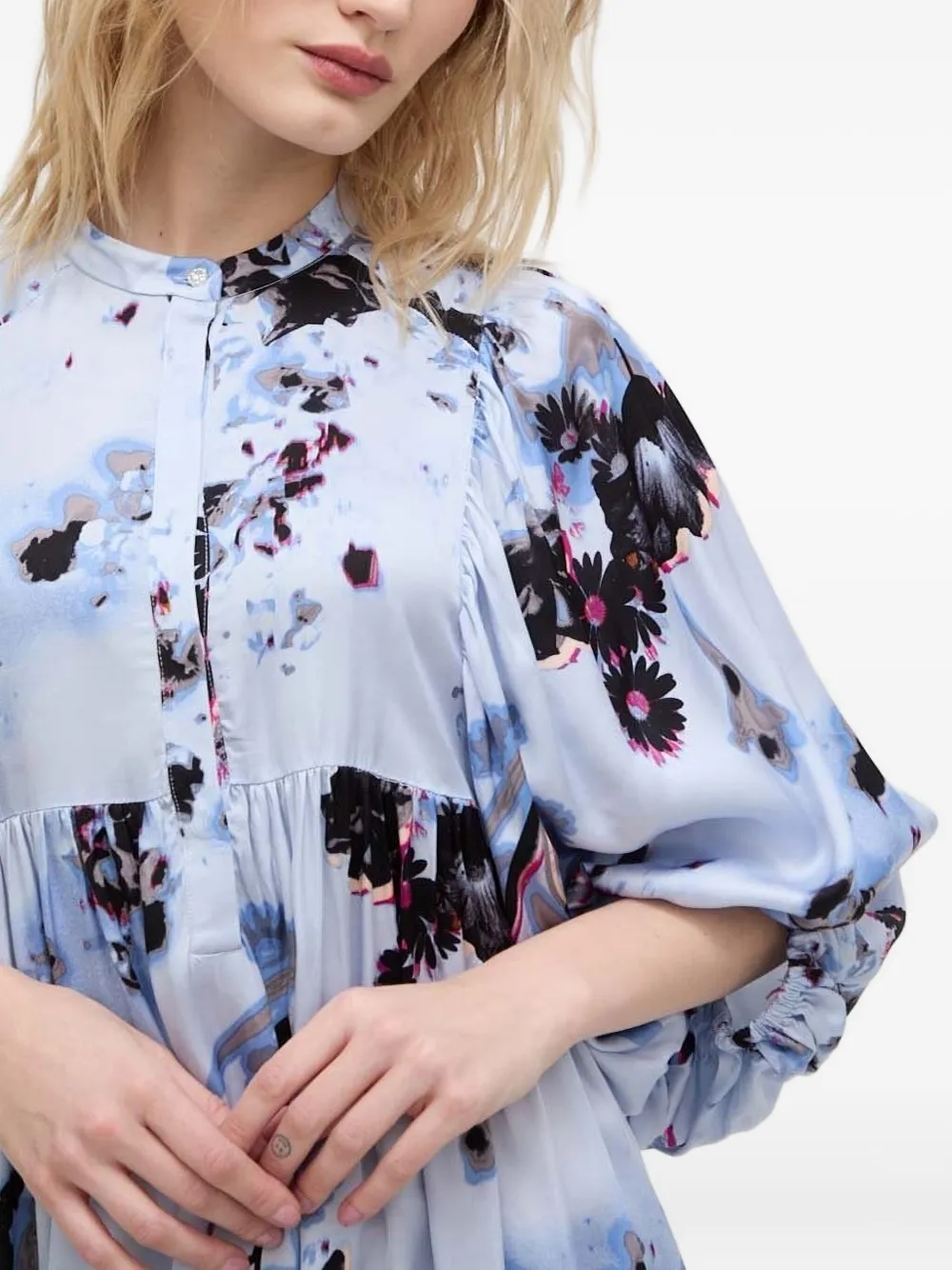 Bruuns Bazaar Midi-jurk met bloemenprint Blauw