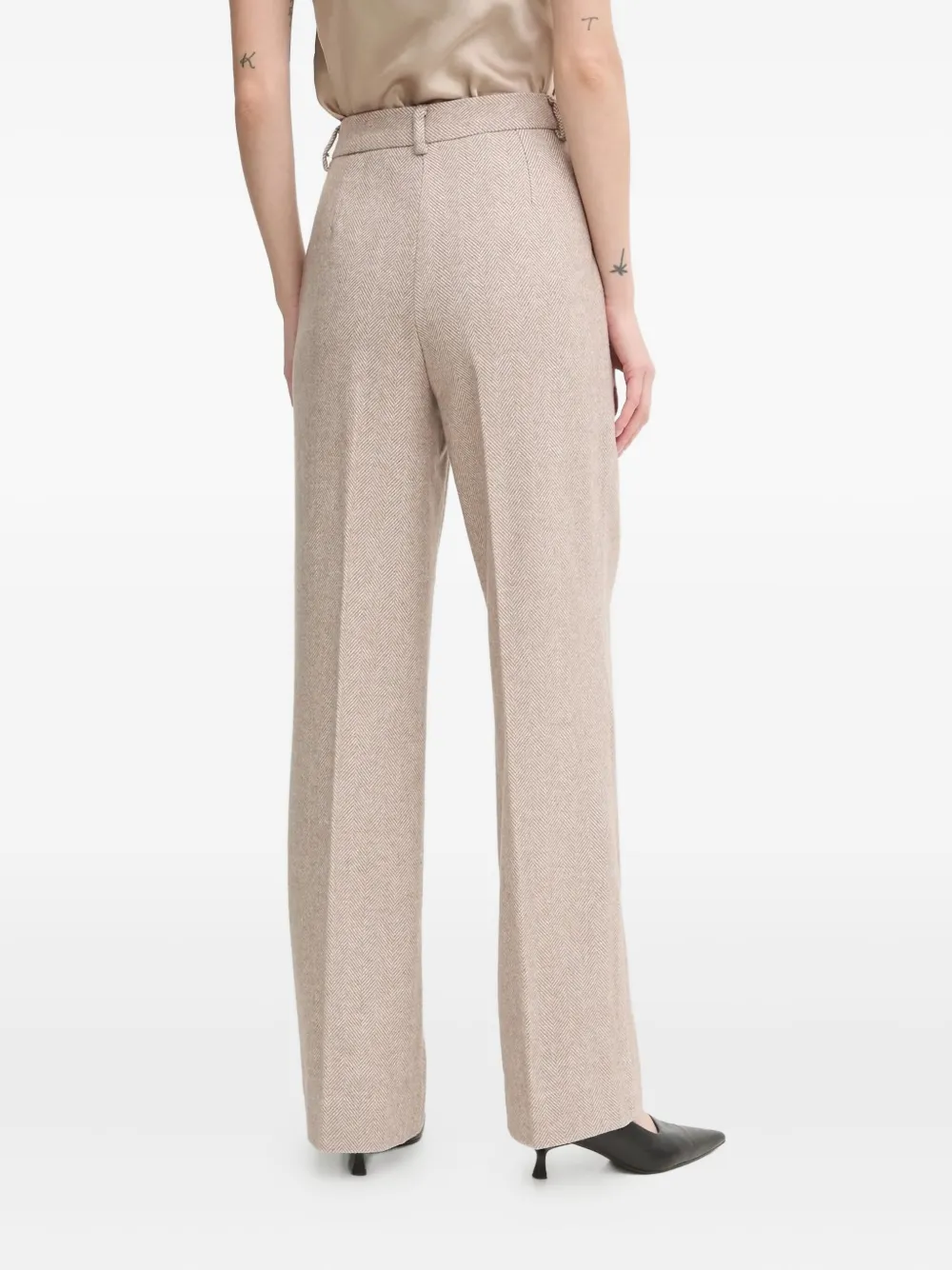 Bruuns Bazaar herringbone gold-button trousers - Beige