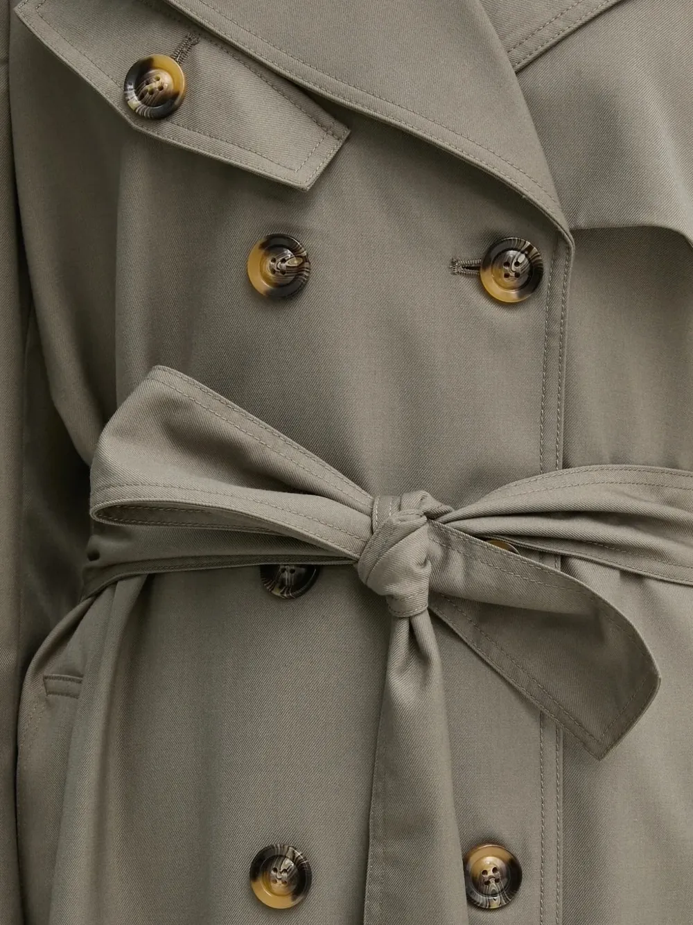 Bruuns Bazaar Double-breasted Belted Trench Coat In Gray