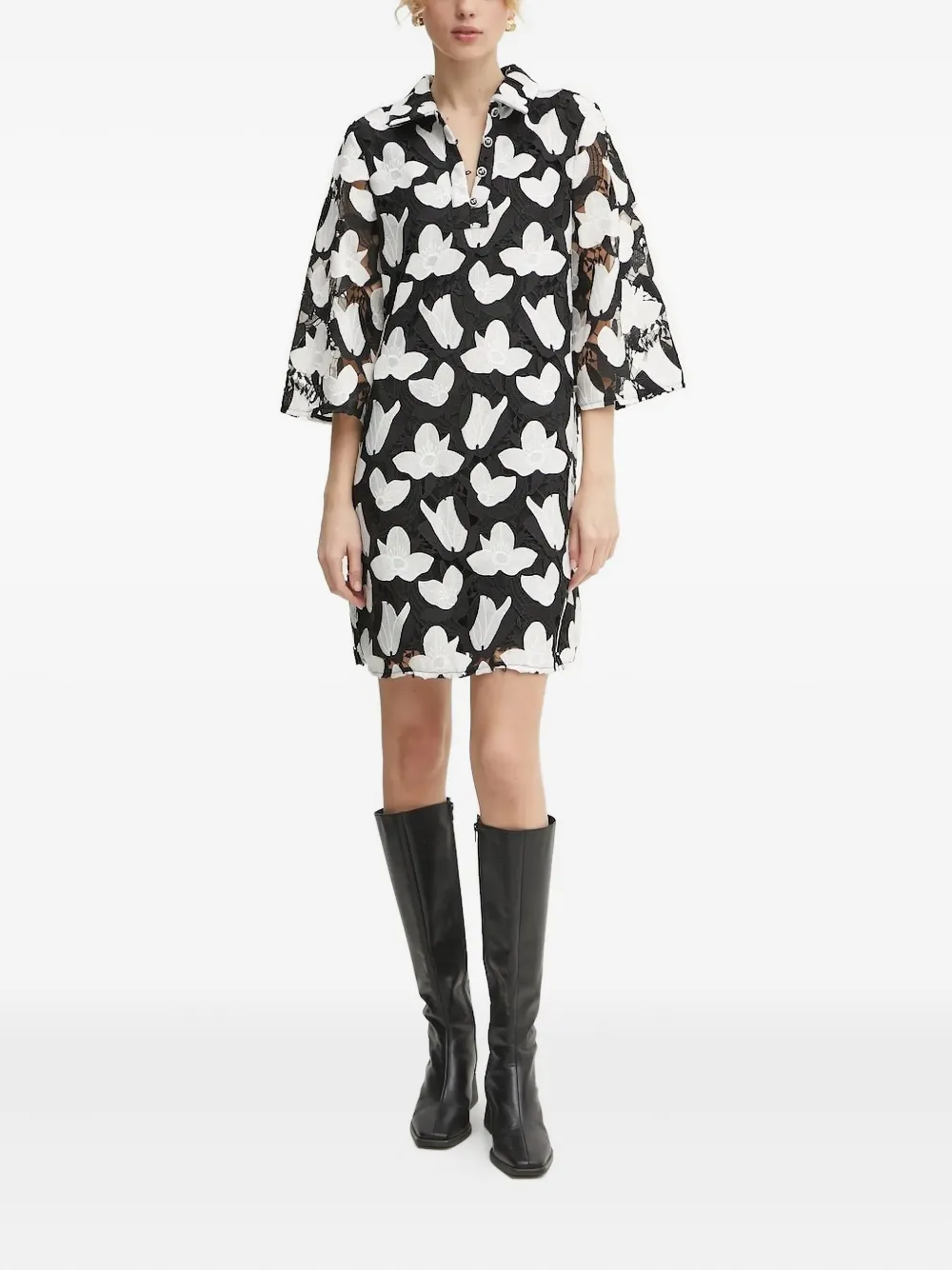 Bruuns Bazaar Ignon floral-lace mini dress | Black | Image 1