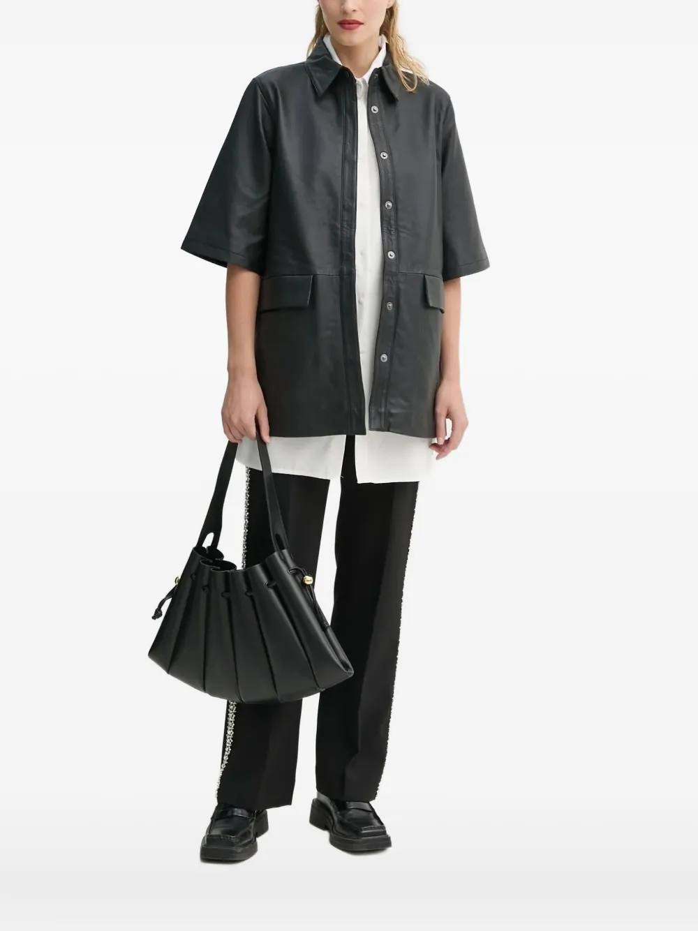 Bruuns Bazaar Short-sleeve Shirt Jacket In Black