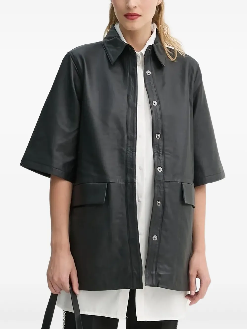 Bruuns Bazaar Shirtjack met korte mouwen Zwart
