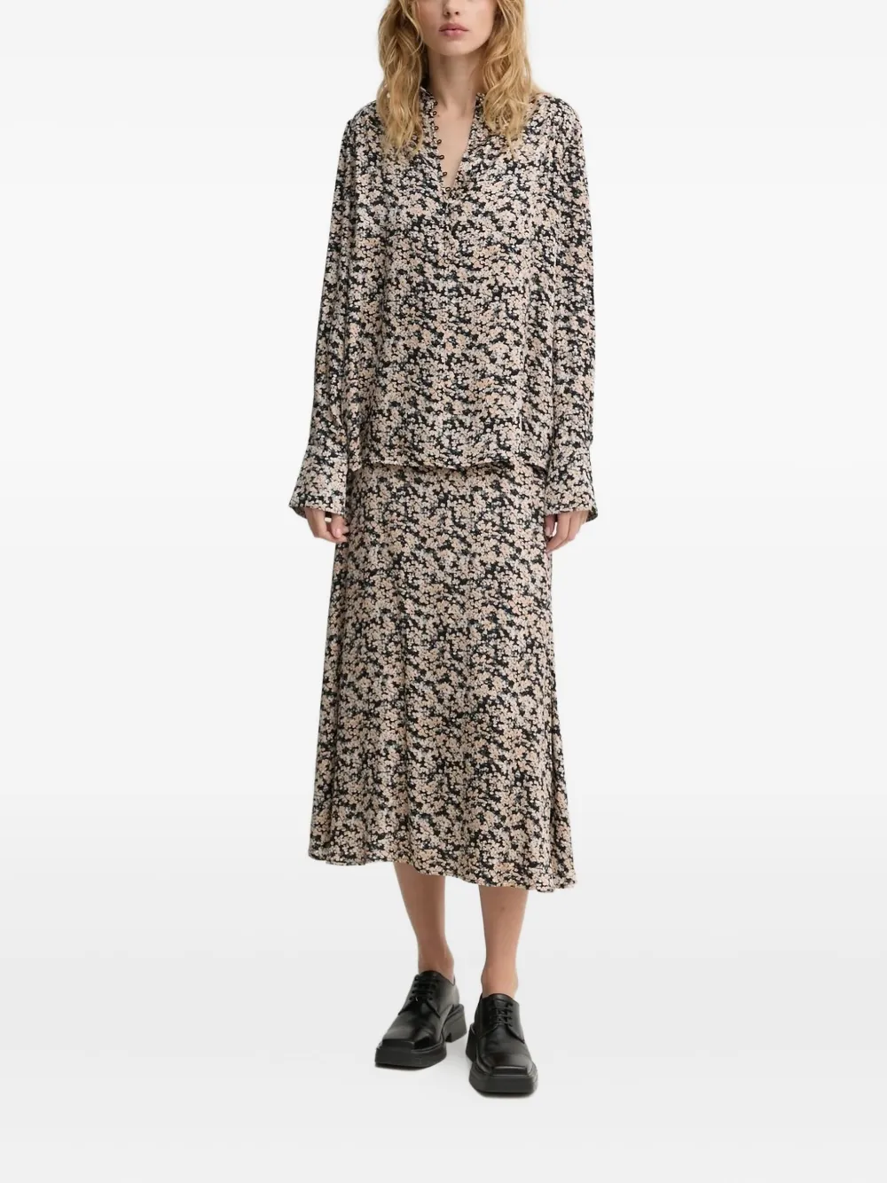 Bruuns Bazaar Floretbbamattas Midi Skirt In Neutral