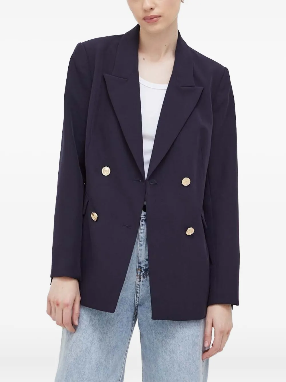 Bruuns Bazaar Rubysusbbtonya Double-breasted Blazer In Blue