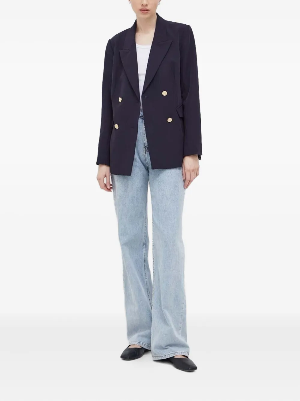 Bruuns Bazaar Rubysusbbtonya Double-breasted Blazer In Blue