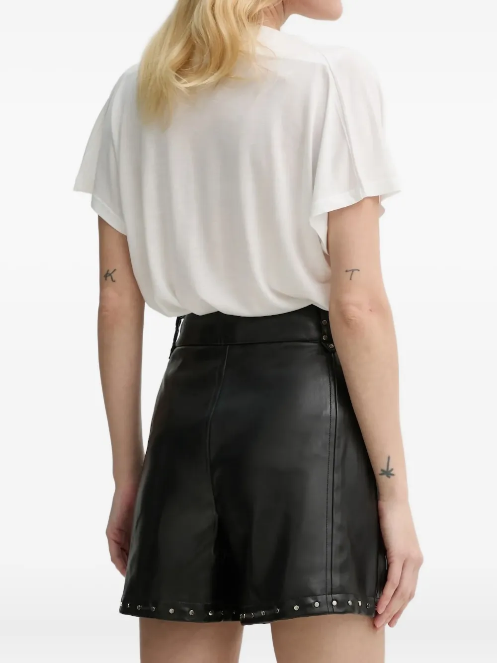 Bruuns Bazaar Zalando stud-embellished shorts | Leather & Faux Leather Shorts | Image 2