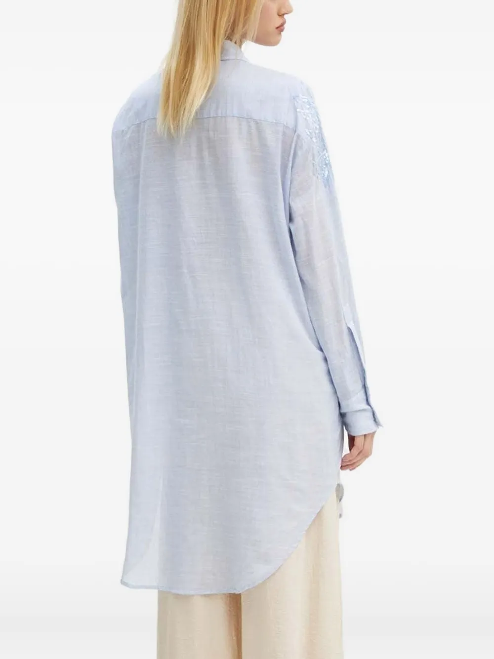 Bruuns Bazaar T-shirtjurk verfraaid met pailletten - Blauw
