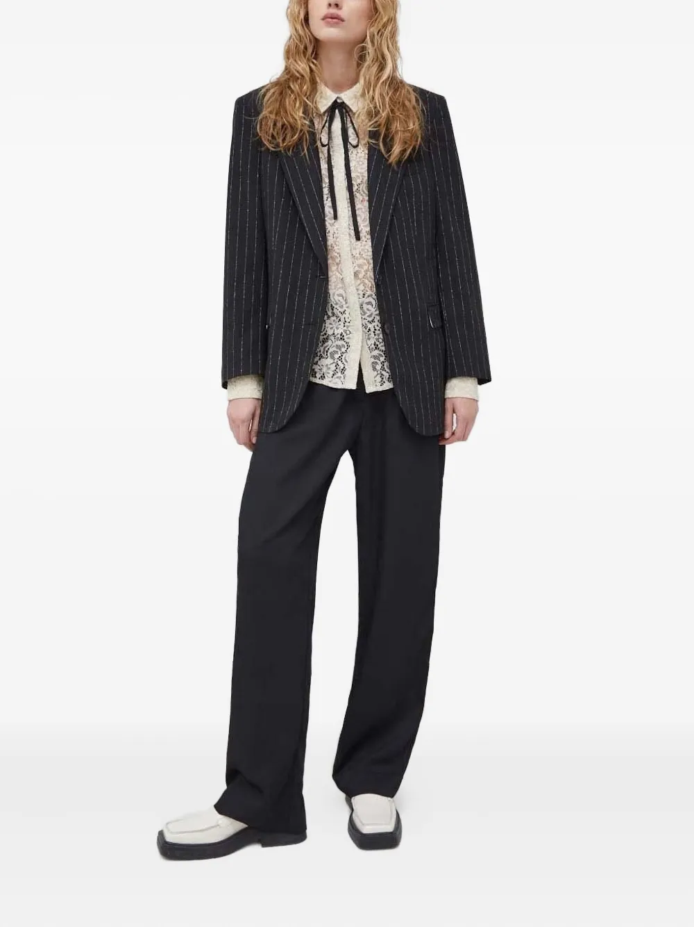 Bruuns Bazaar Cedars Bb Cella Pleated Wide-leg Trousers In Black