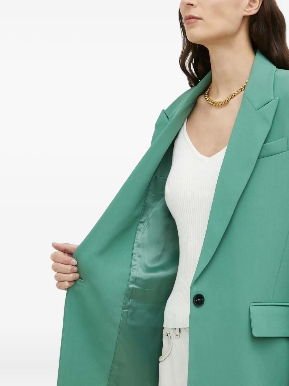 Bruuns Bazaar Single-breasted Button Blazer In Green