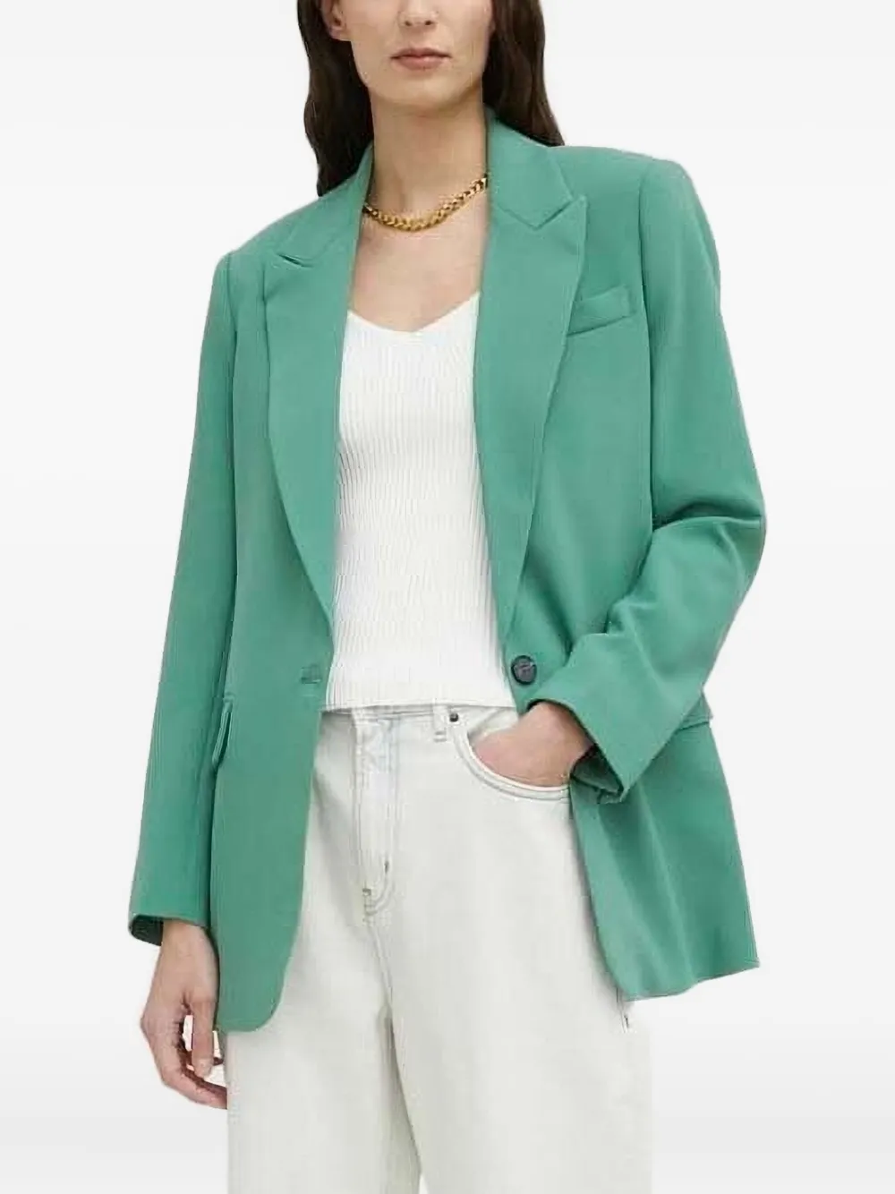 Bruuns Bazaar Single-breasted Button Blazer In Green