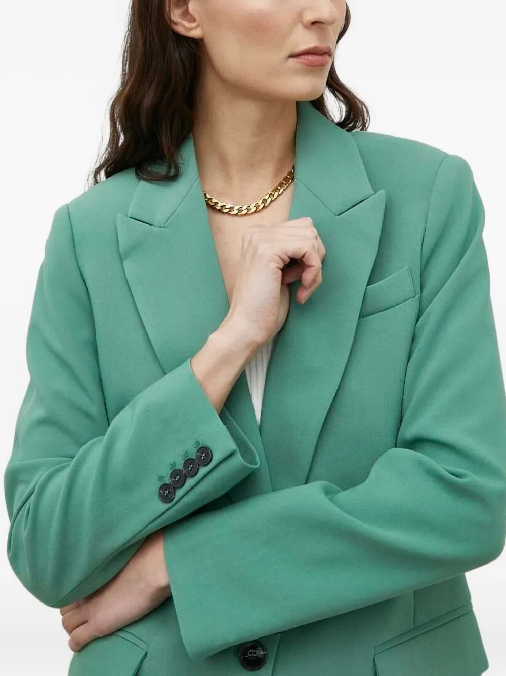 Bruuns Bazaar Single-breasted Button Blazer In Green