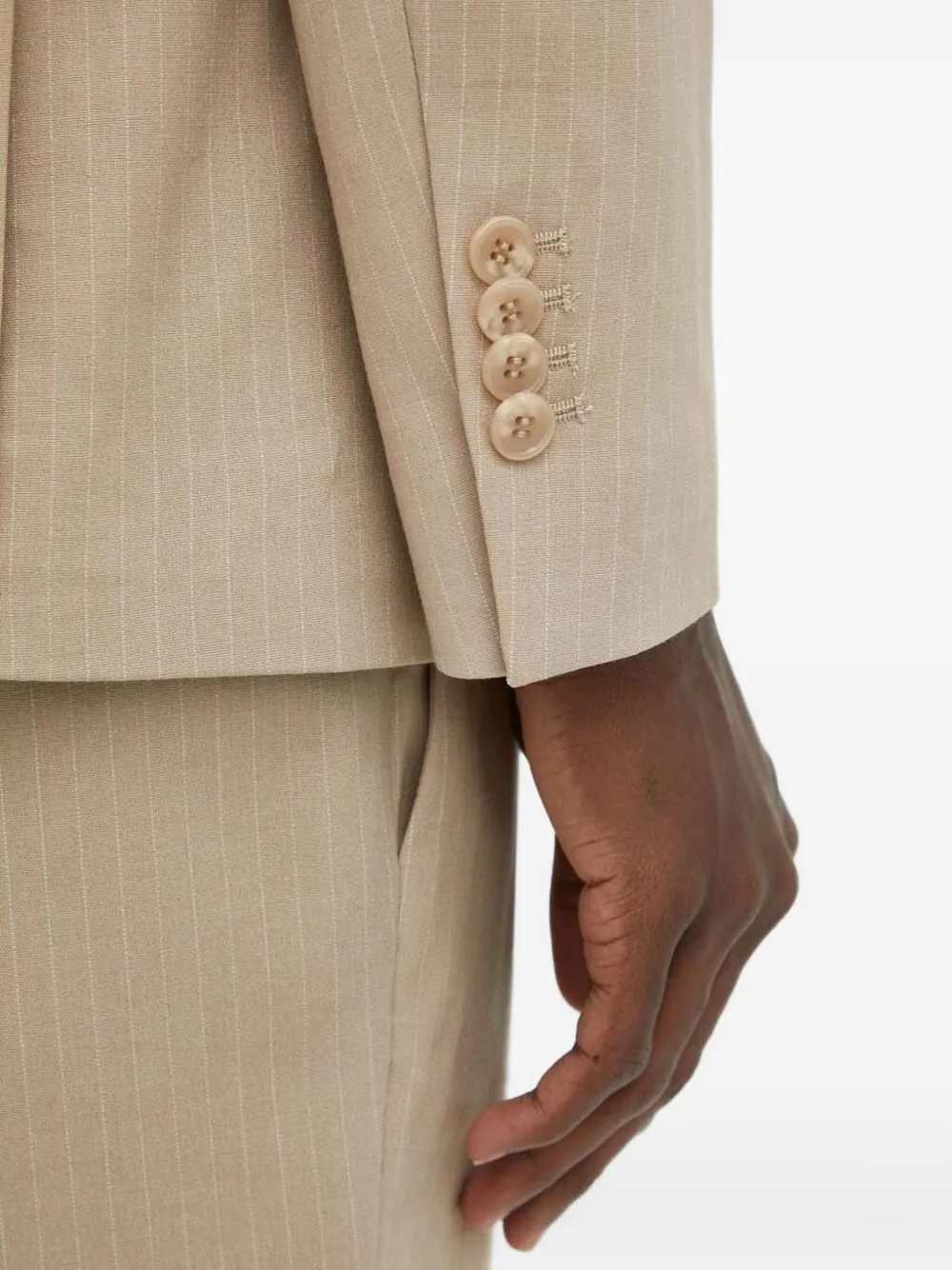 Bruuns Bazaar Pinstripe Single-breasted Blazer In Neutral
