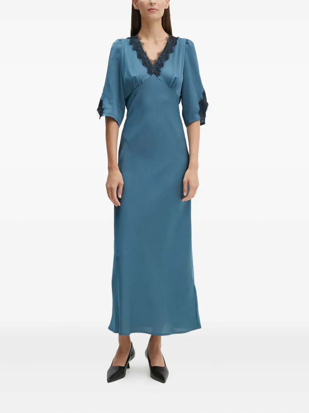 Bruuns Bazaar lace-trimmed puff-sleeve dress | Blue | Image 1