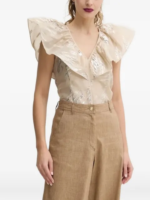 Bruuns Bazaar metallic-detail ruffled blouse