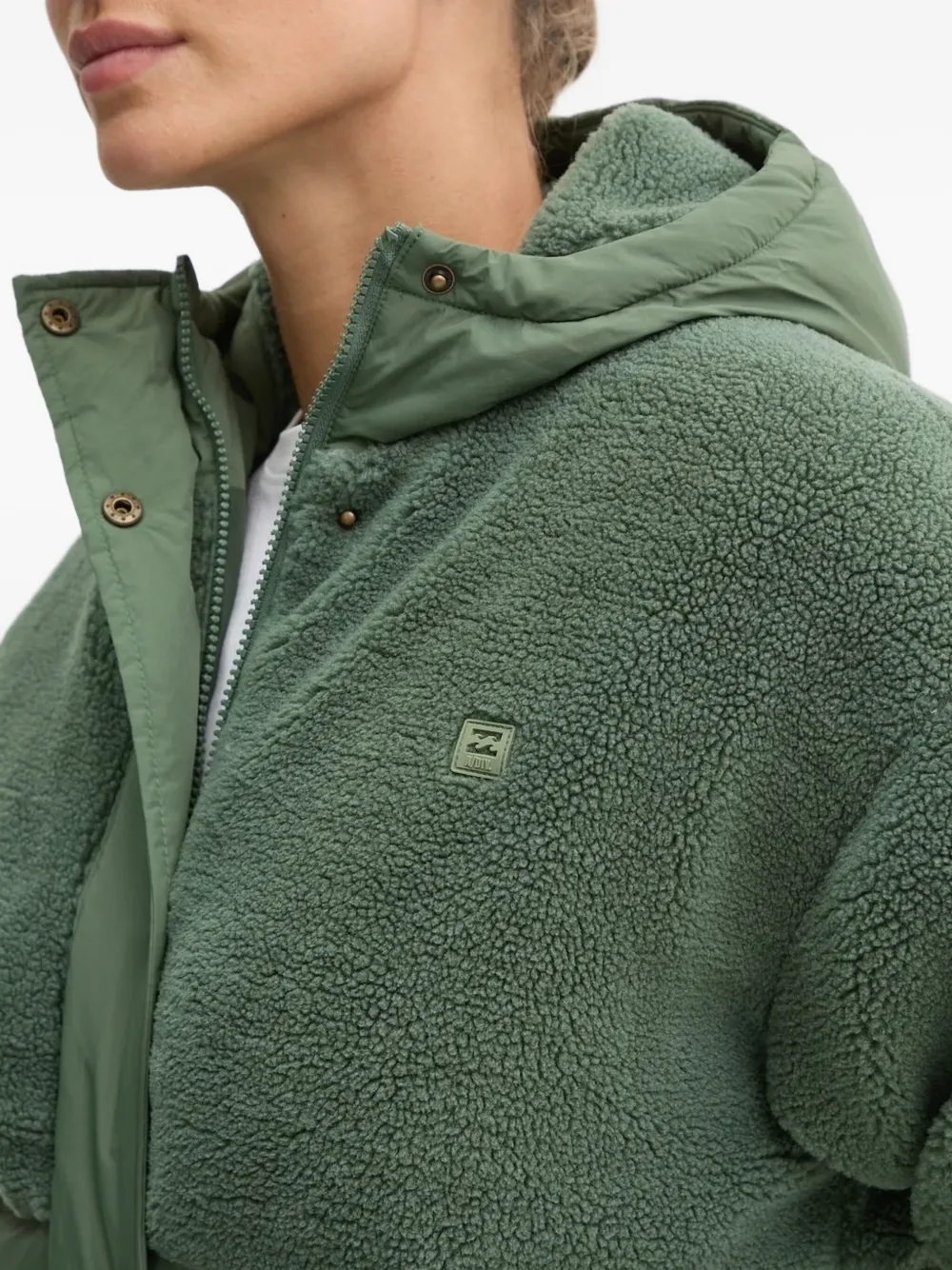 Billabong Donsjack met fleece vlakken Groen