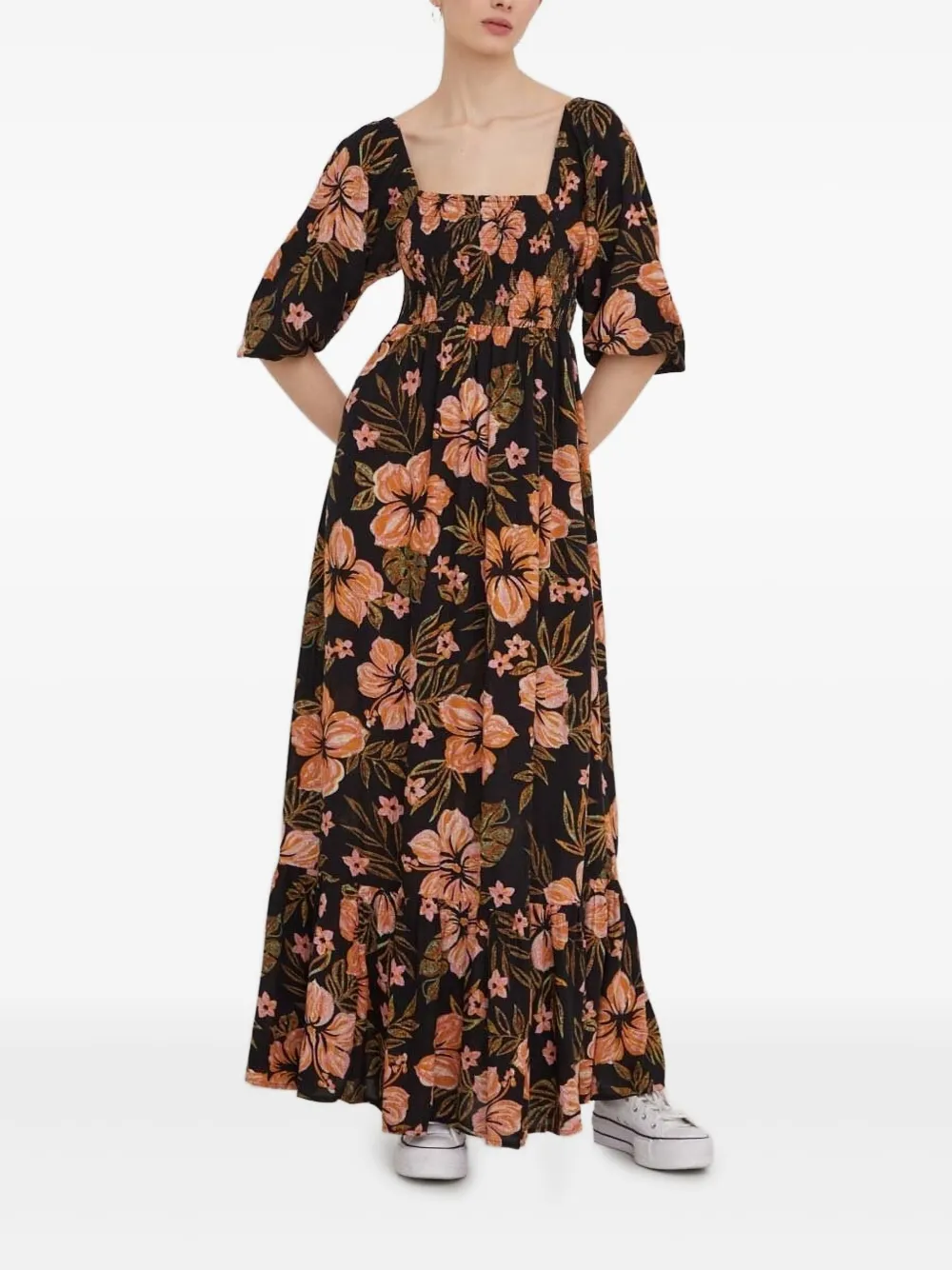 Billabong Full Bloom maxi-jurk met bloemenprint Zwart