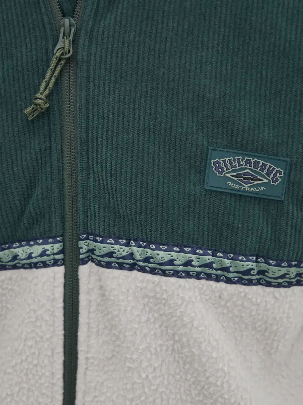 Billabong Panelled Zip-up Sweater In White