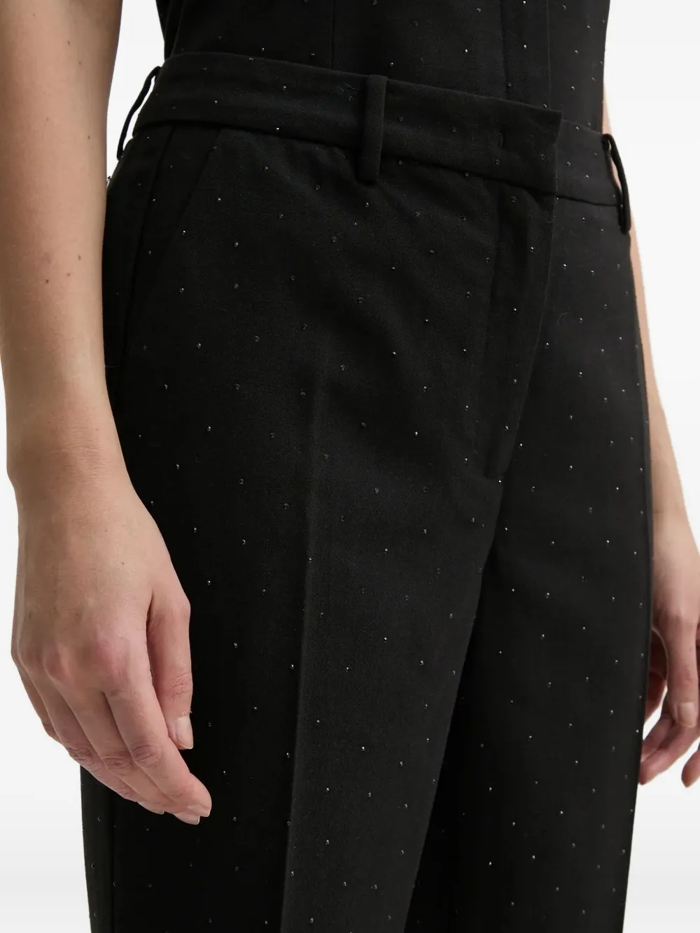 Bruuns Bazaar Embellished Straight Trousers In Black