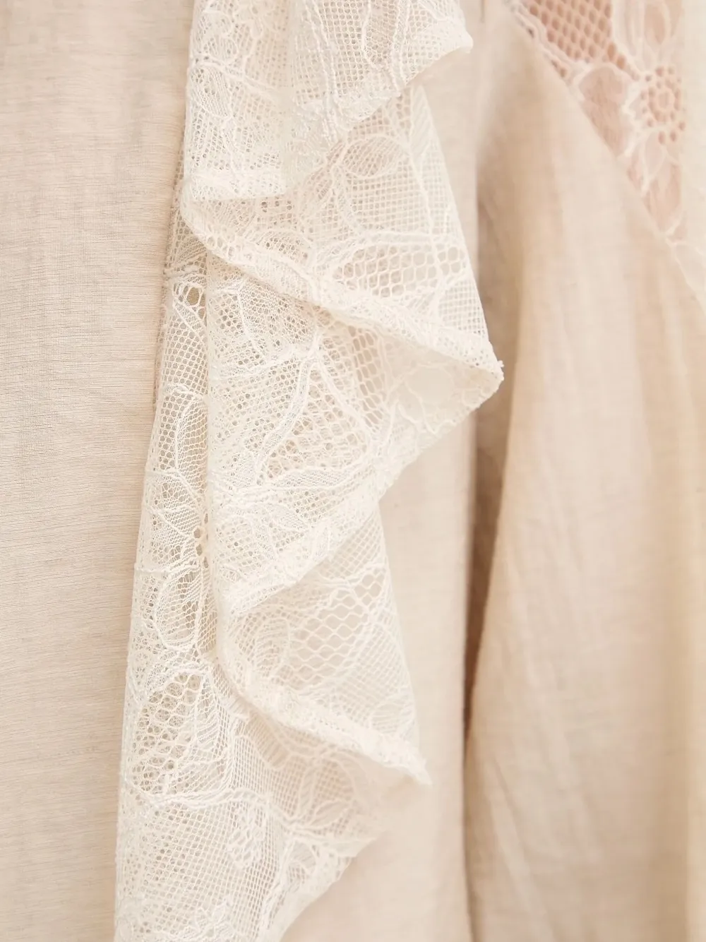 Bruuns Bazaar Lace-trimmed Ruffled Blouse In Neutral