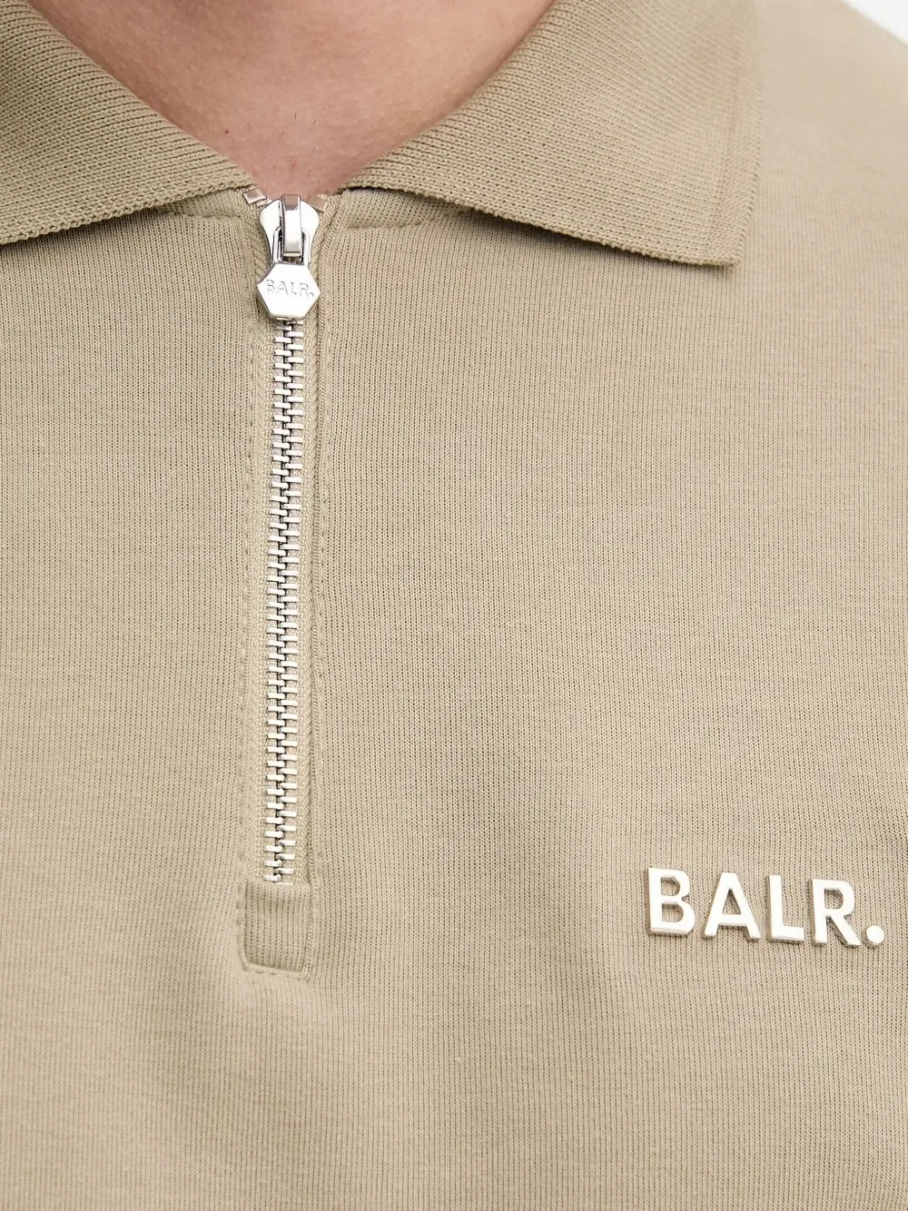 BALR. Poloshirt met hals met rits Groen