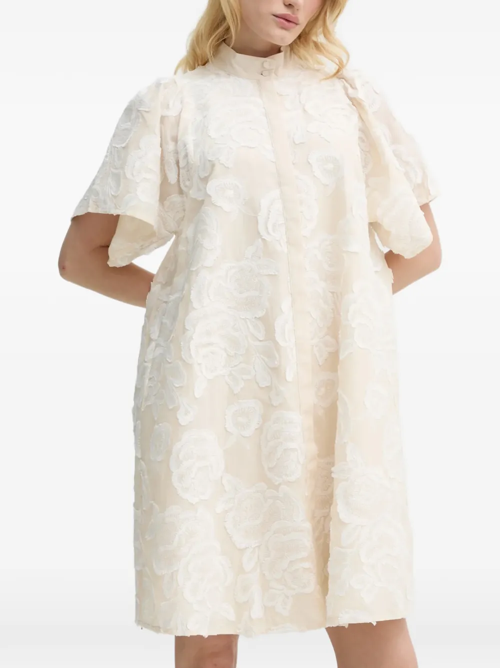 Bruuns Bazaar Calamus Philly floral high-neck dress - Bianco