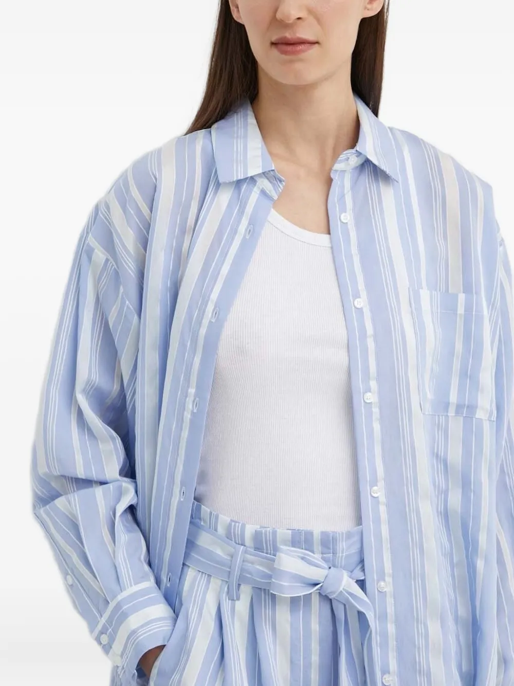 Bruuns Bazaar Striped Pocket Shirt In Blue