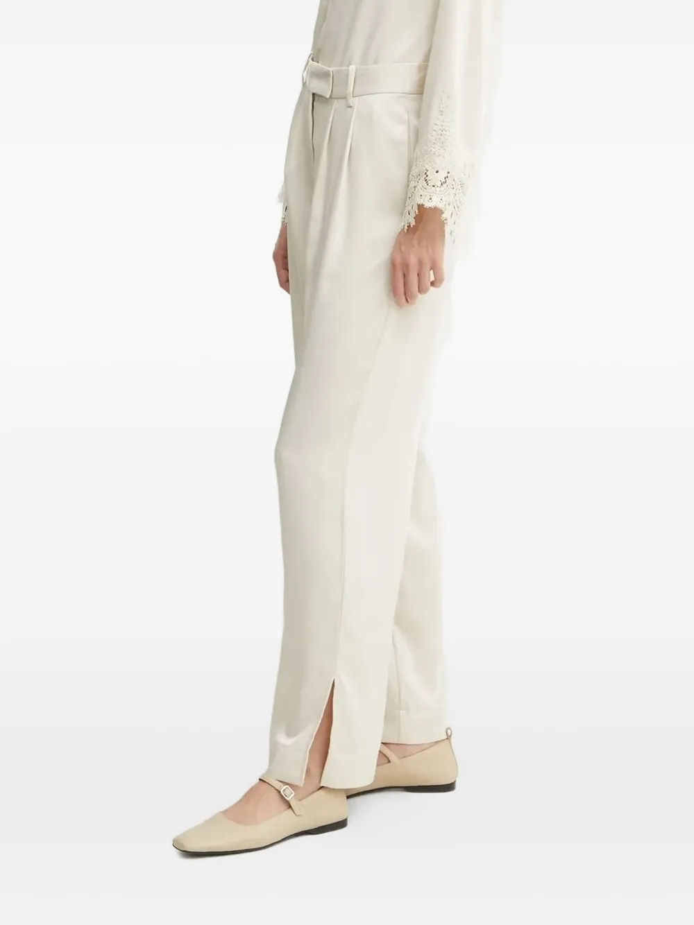 Bruuns Bazaar pleated side-split trousers | White | Image 1