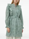 Bruuns Bazaar eyelet-embroidered ruffle mini dress - Green