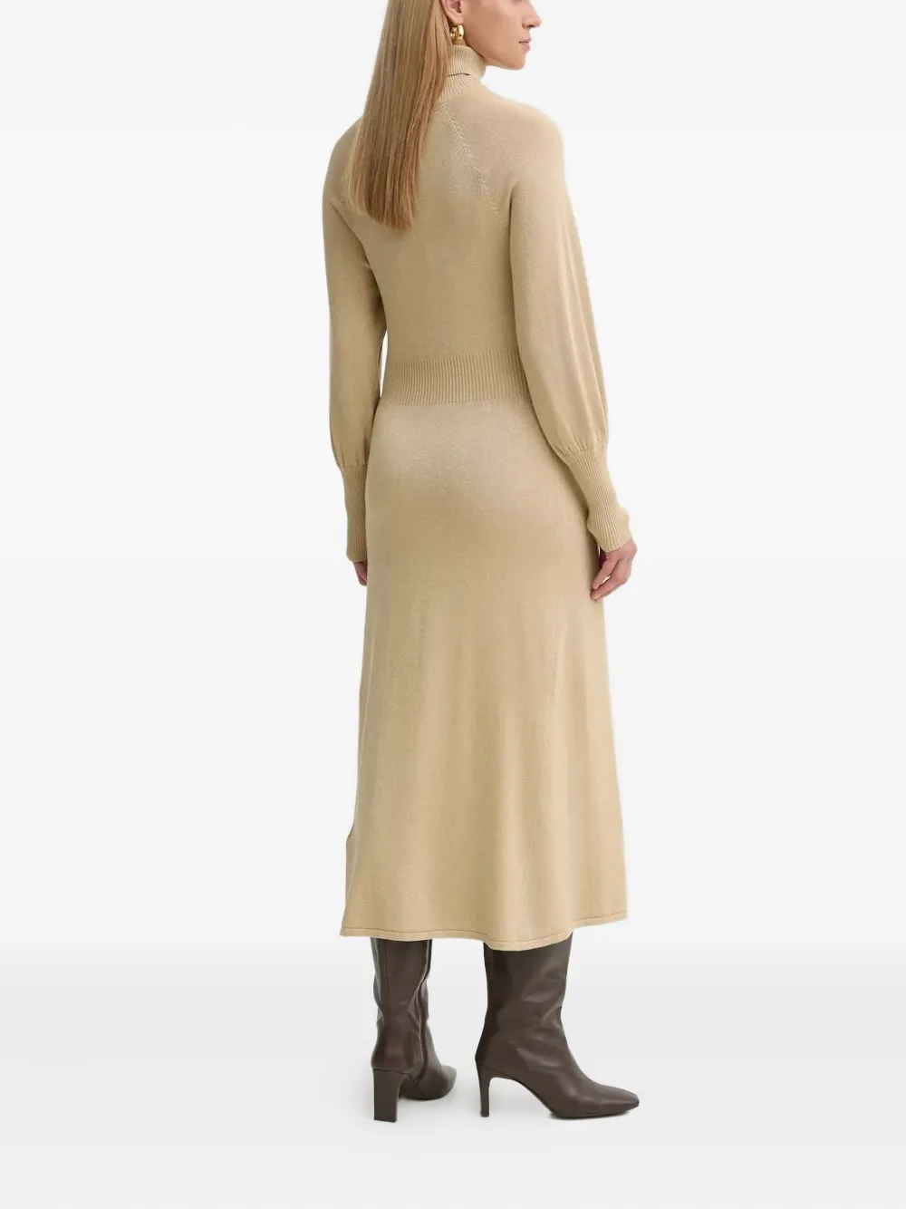 Bruuns Bazaar AnemonesBBMaisy turtleneck long-sleeved midi dress - Beige