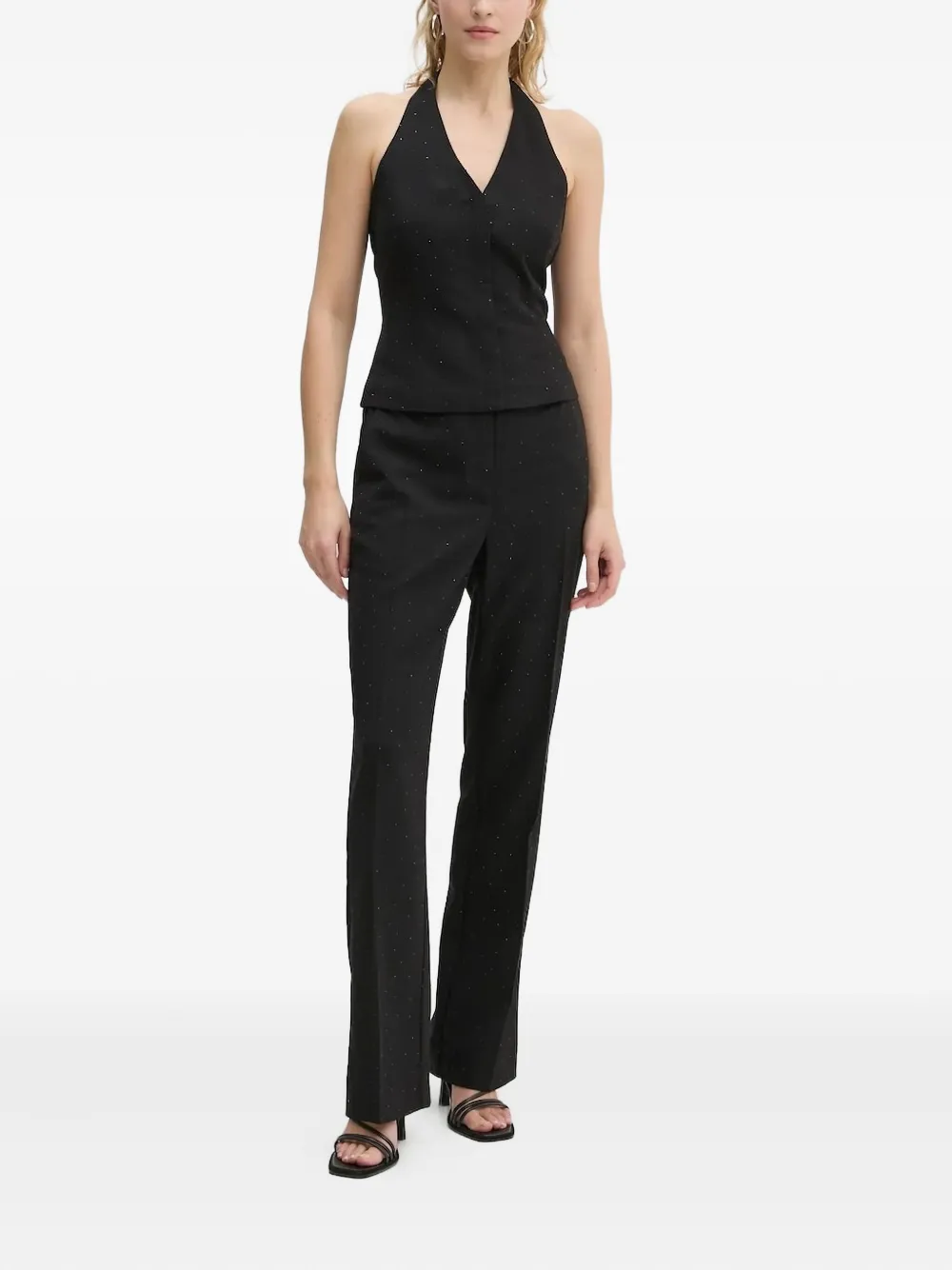 Bruuns Bazaar CorymbiaBBBelia halter-neck embellished top - Zwart