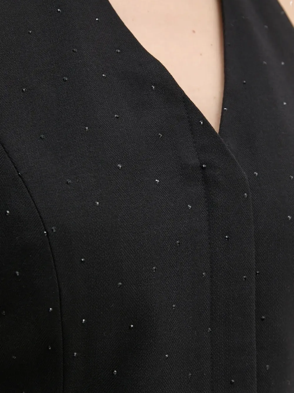 Bruuns Bazaar Corymbiabbbelia Halter-neck Embellished Top In Black